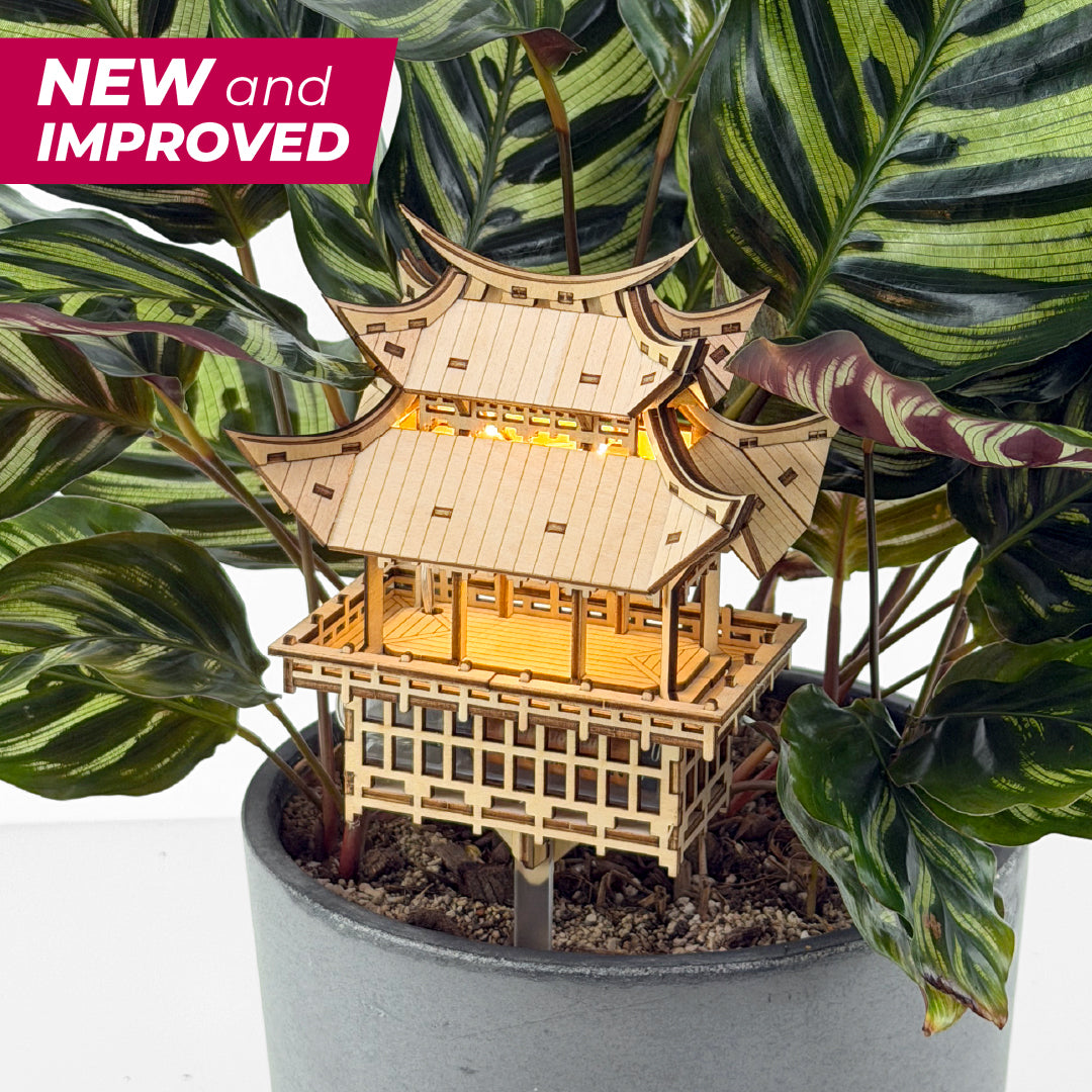Tiny Treehouses – Temple De Gravité – Kit Maquette Bois DIY 1/100 Avec LED, Balcon, Meubles – Niveau 3/6 – 15+